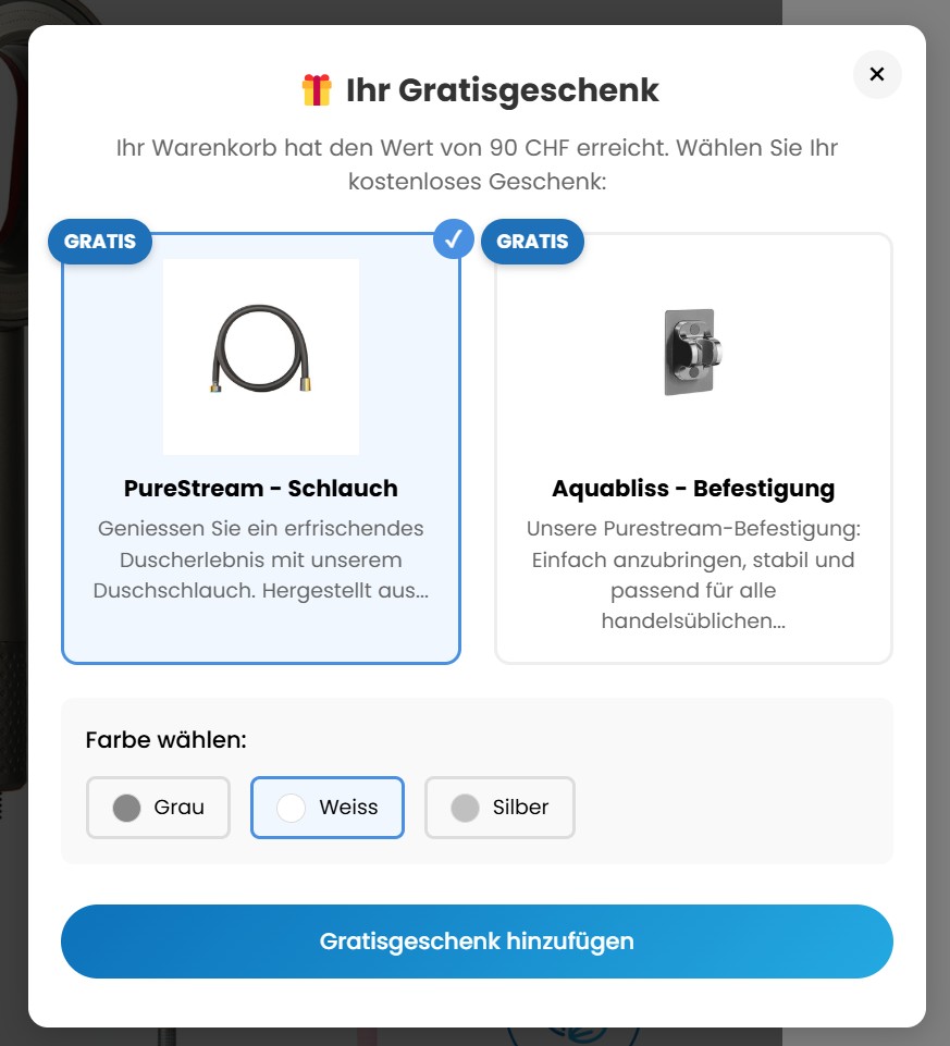 PureStream free gift system
